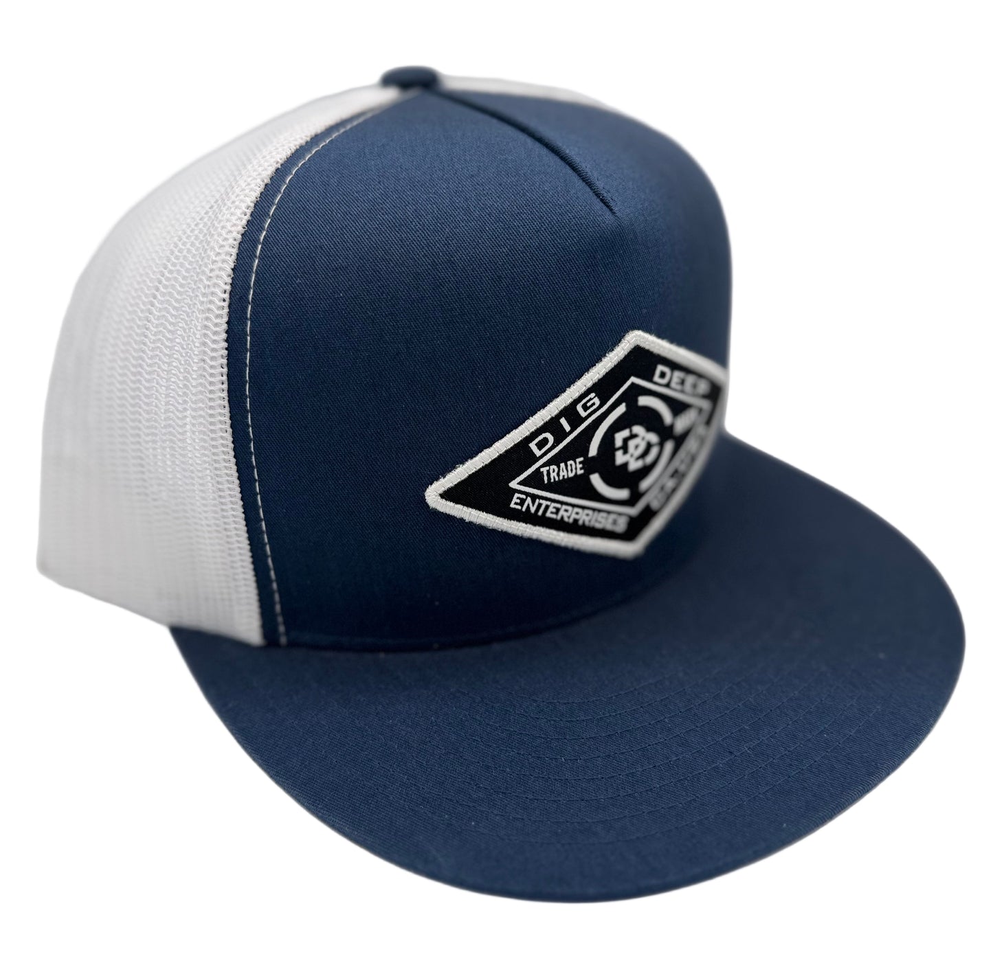 DIAMOND CUT SNAPBACK-NAVY BLUE & WHITE