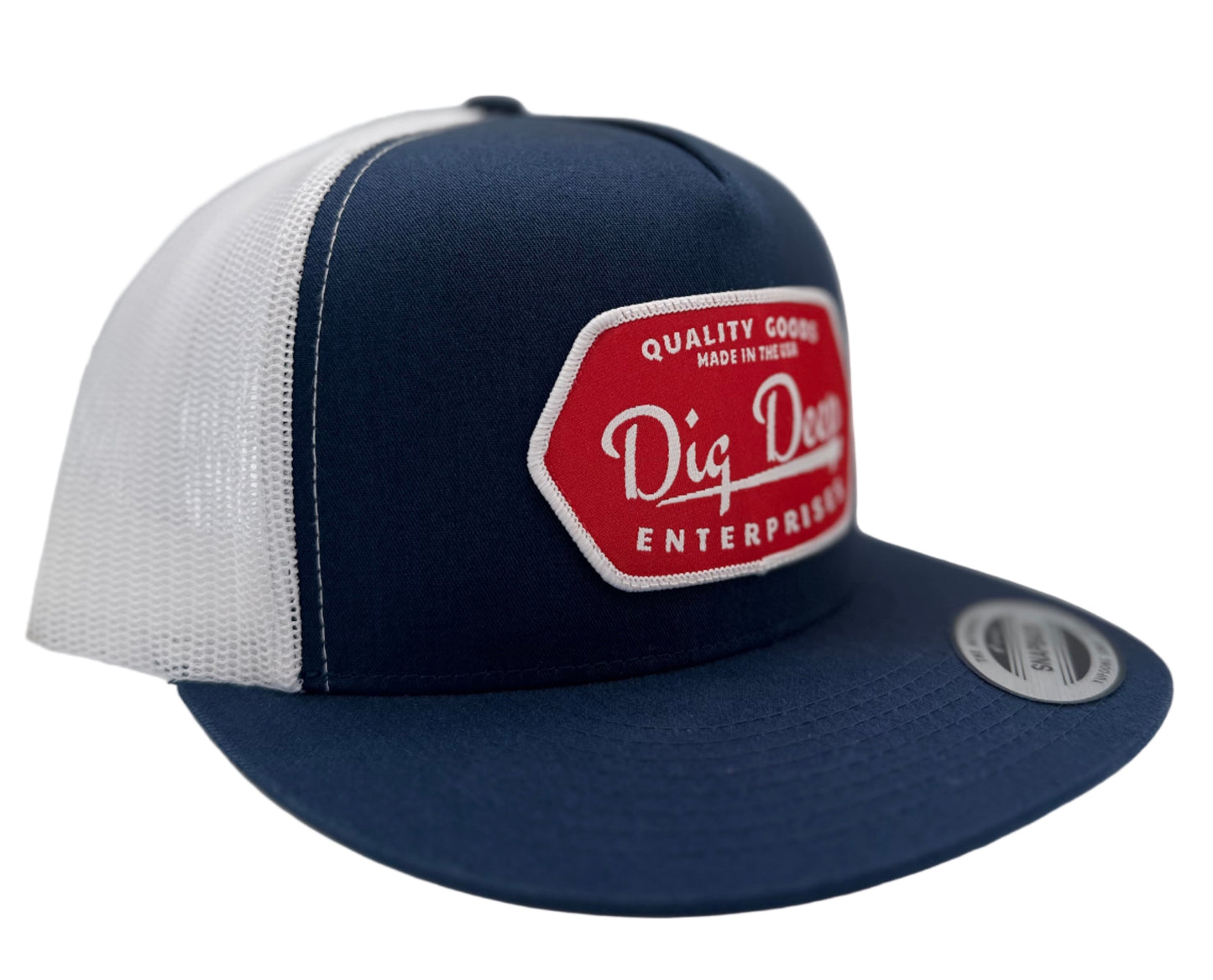 MESH SNAPBACK-NAVY BLUE & WHITE