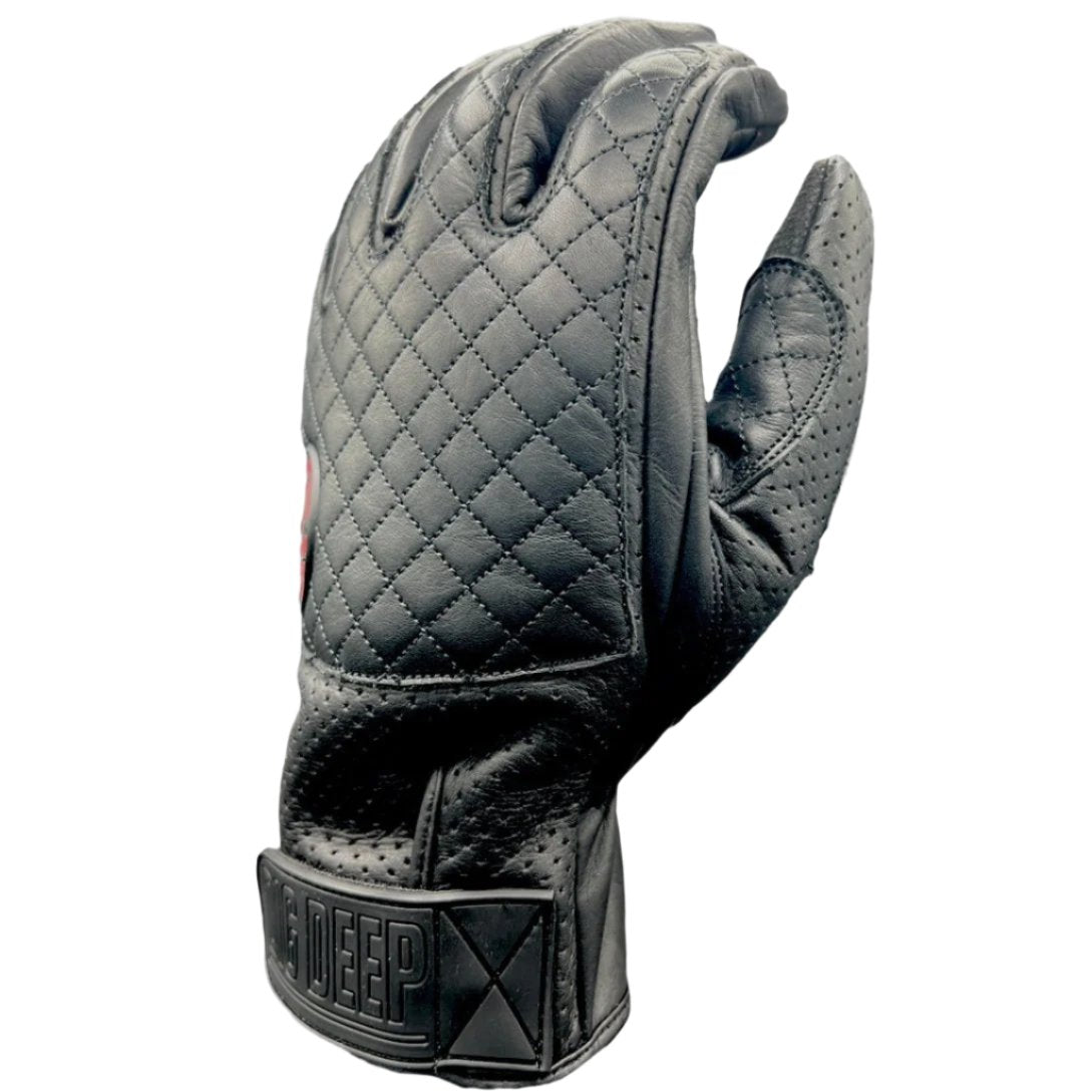 V-2 LEATHER GLOVES-BLACK