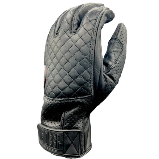 V-2 LEATHER GLOVES-BLACK