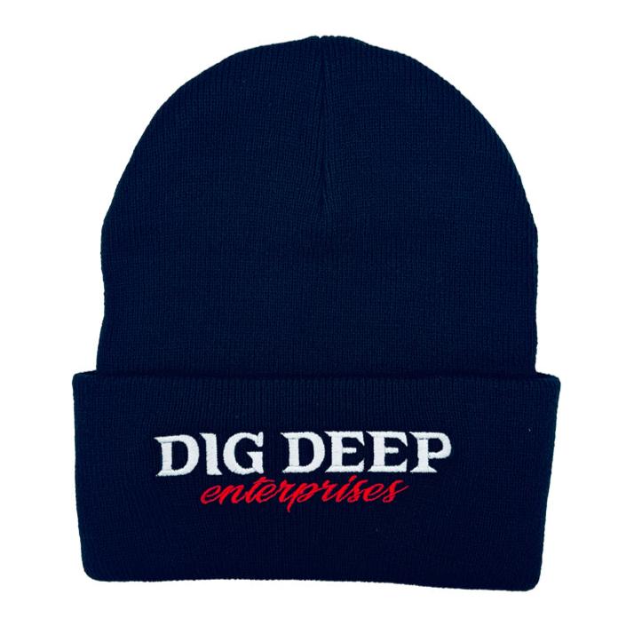 BEANIE - NAVY BLUE WITH RED