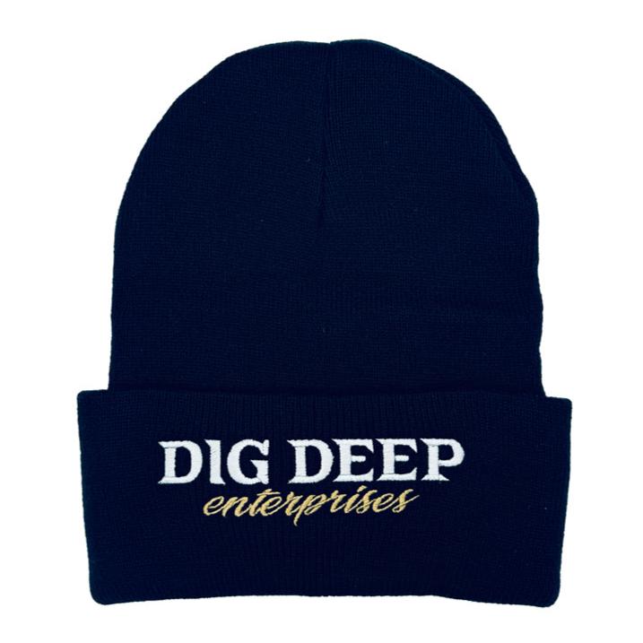 BEANIE - NAVY BLUE WITH GOLD