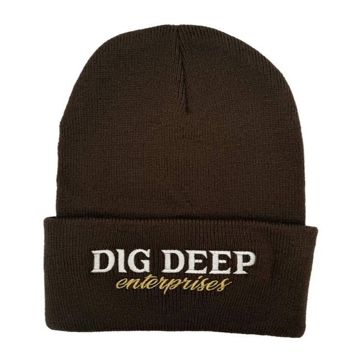 BEANIE - BROWN WITH GOLD