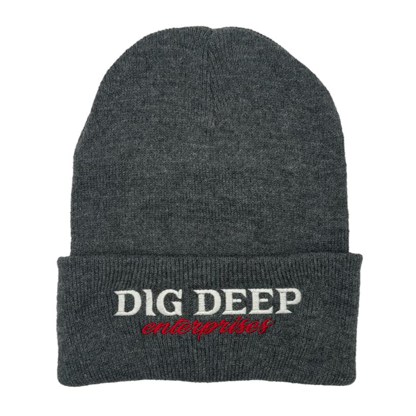 BEANIE - GRAY WITH RED