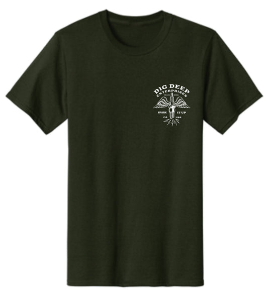 SPARK IT UP TEE - OLIVE GREEN