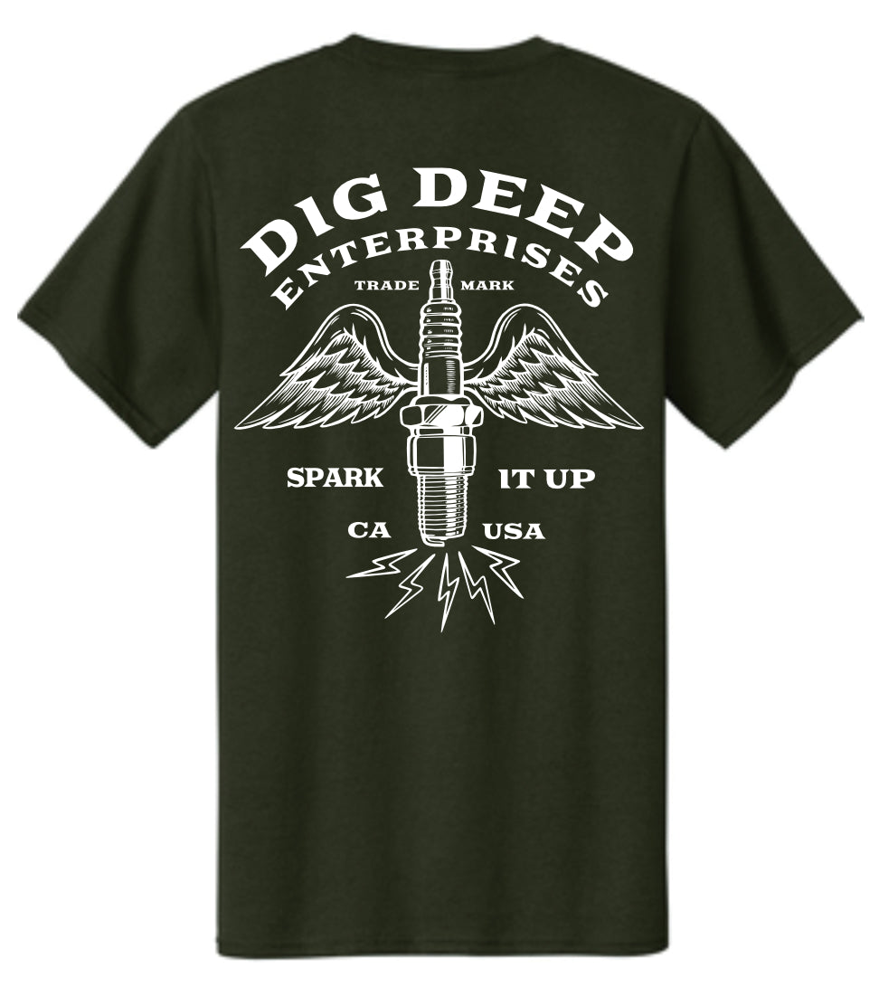SPARK IT UP TEE - OLIVE GREEN