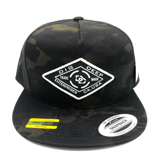 DIAMOND CUT SNAPBACK - BLACK CAMO