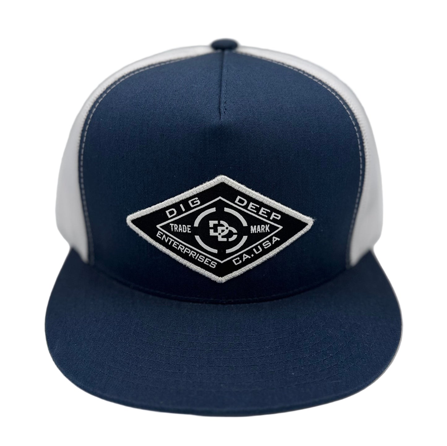 DIAMOND CUT SNAPBACK-NAVY BLUE & WHITE