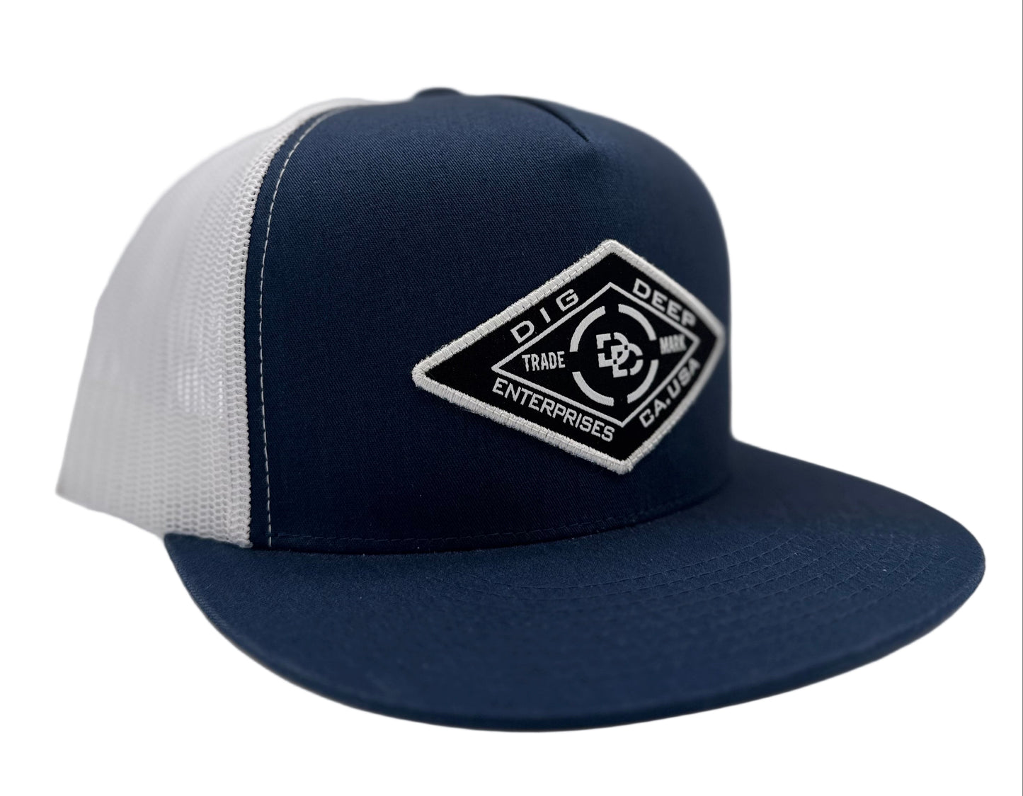 DIAMOND CUT SNAPBACK-NAVY BLUE & WHITE