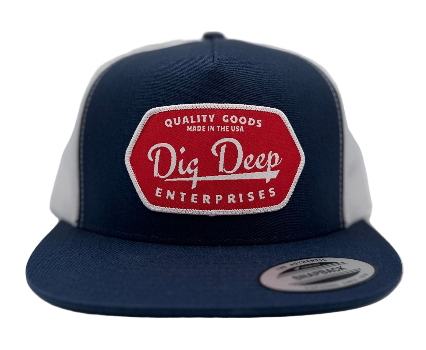 MESH SNAPBACK-NAVY BLUE & WHITE