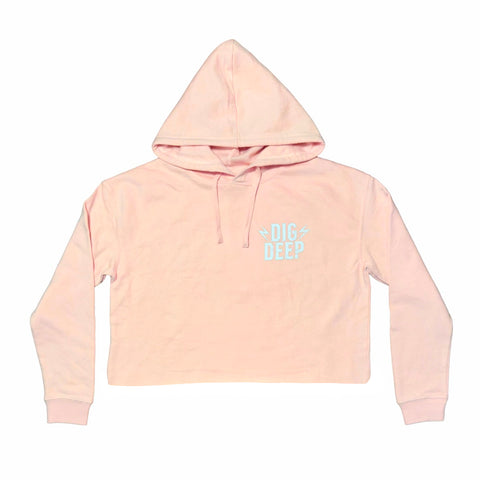 BOLT CROP HOODIE-PINK