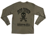 SKULL LONG SLEEVE TEE-GRAY